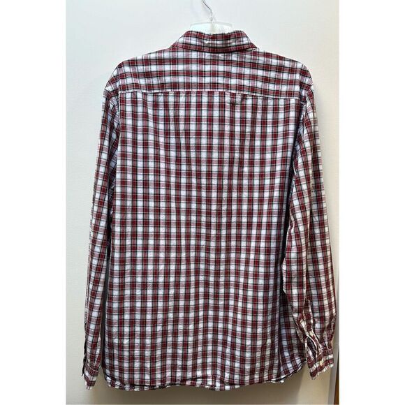 Lacoste men’s slim fit red plaid long sleeve button front shirt size XL #6-1516 - Picture 7 of 7